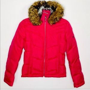 DKNY Active Faux Fur Pink Hoodie Jacket Coat XS